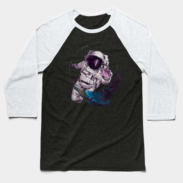 Astronaut Drawing - Space Lover Baseball T-Shirt by SpaceMonkeyLover